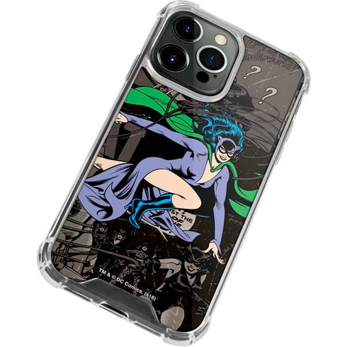 DC Comics Catwoman Vintage Action Pose Pattern iPhone 14 Pro Clear Case